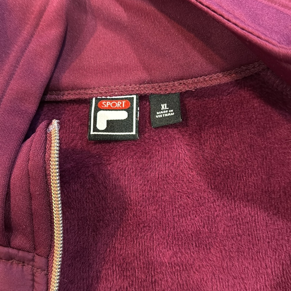 Fila Purple/maroonish Jacket with High Collar, hood and Quilted Design - Picture 3 of 8